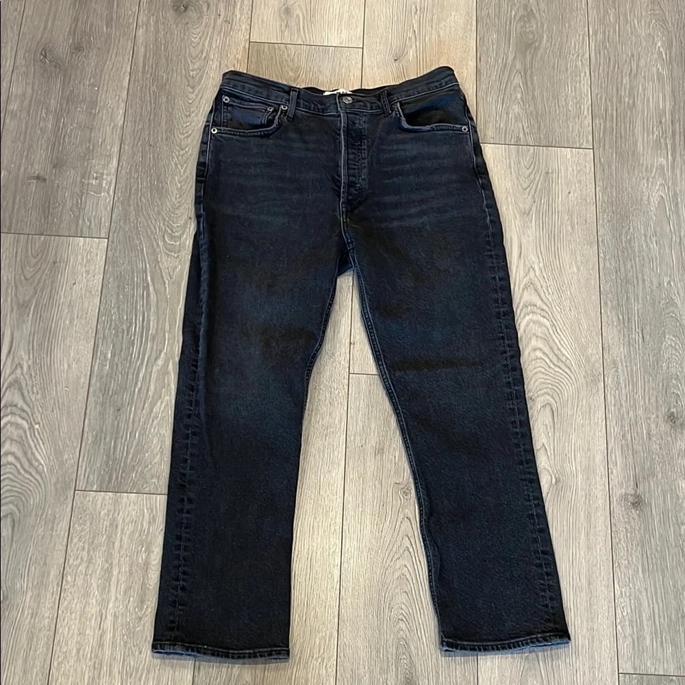Agolde Black Ankle Cropped Jeans